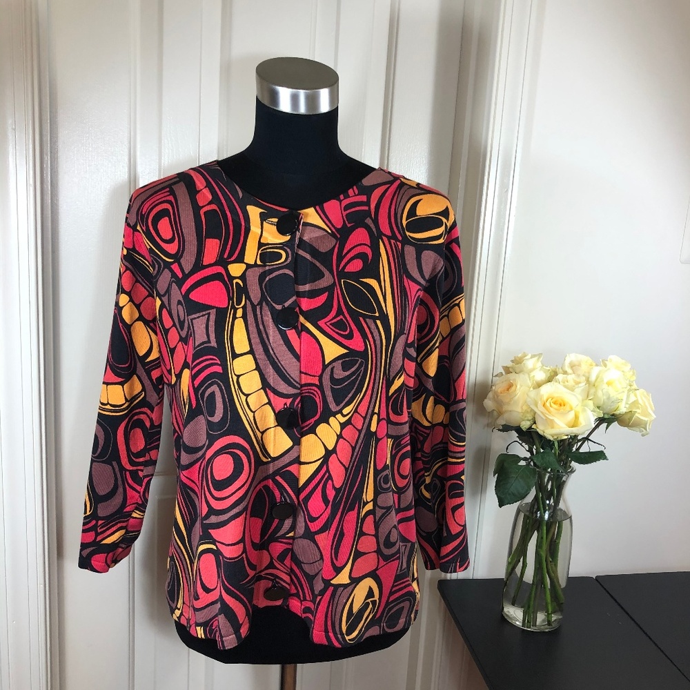 Cable & Gauge women's 3/4 sleeve button front top